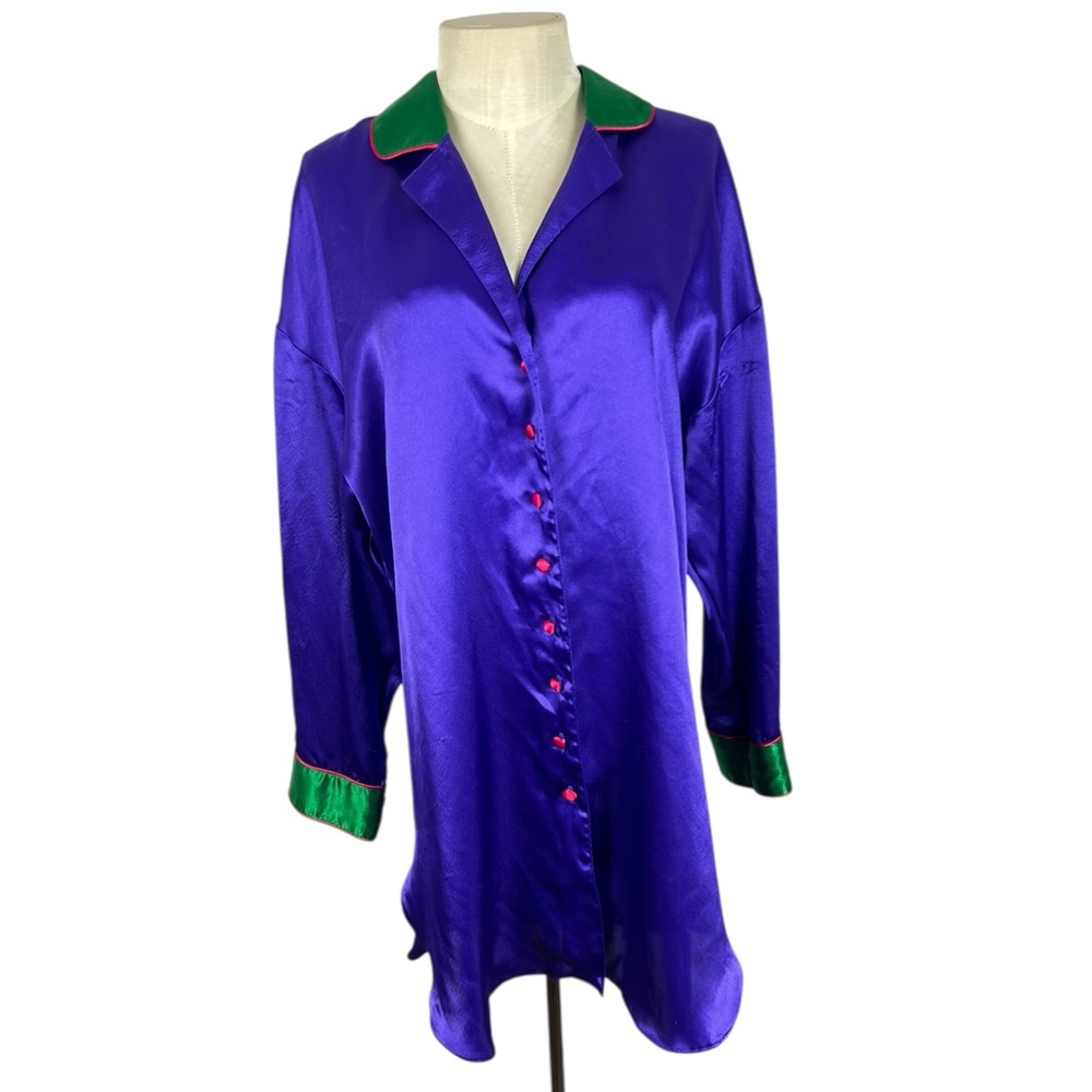Vintage Victoria’s Secret Gold Label Oversized Satin Sleep Shirt sz S‎ pajamas
